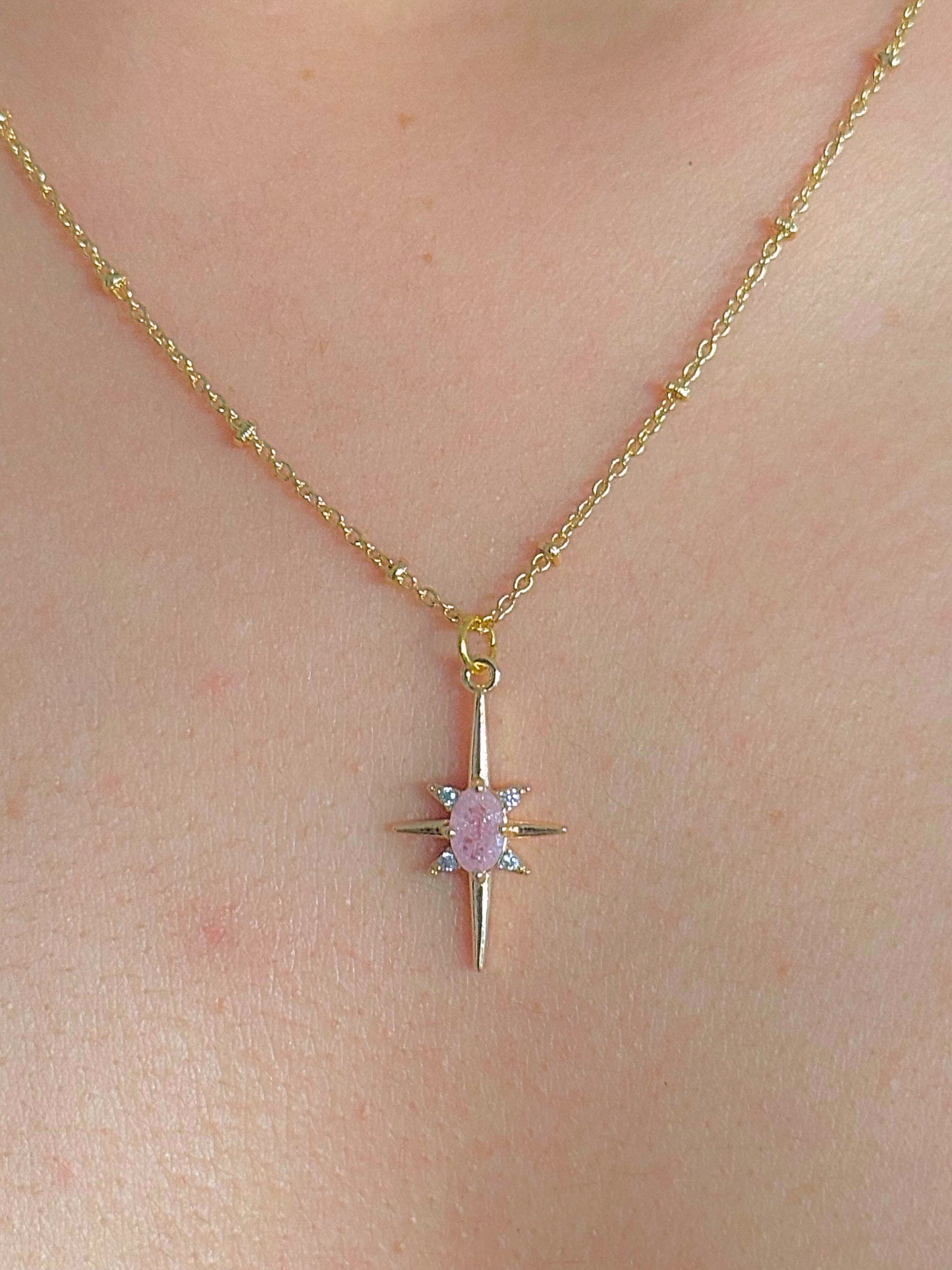 Collar destello rosa