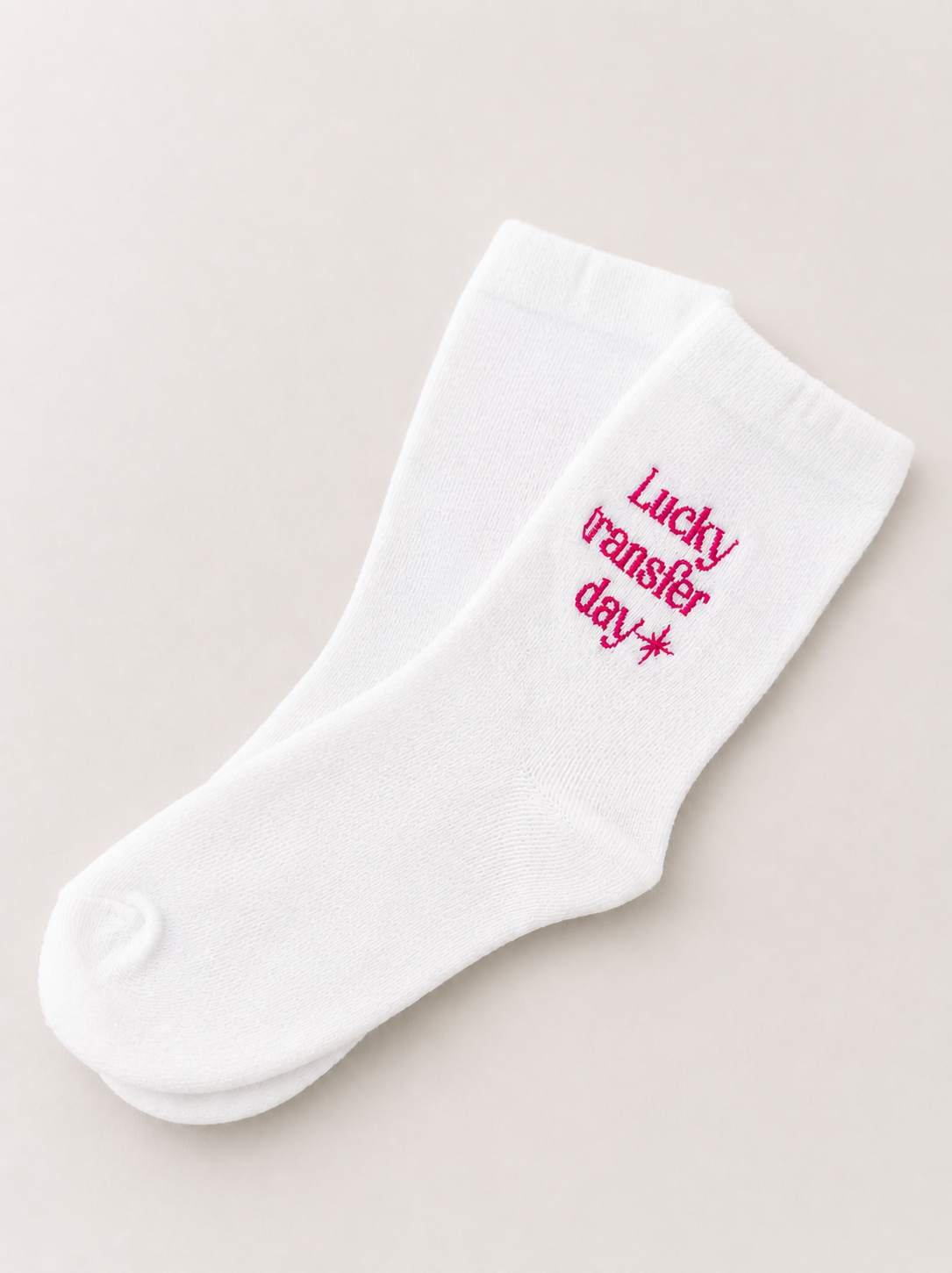 Calcetas "Lucky Transfer Day" color blanco