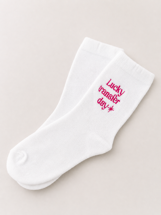 Calcetas "Lucky Transfer Day" color blanco