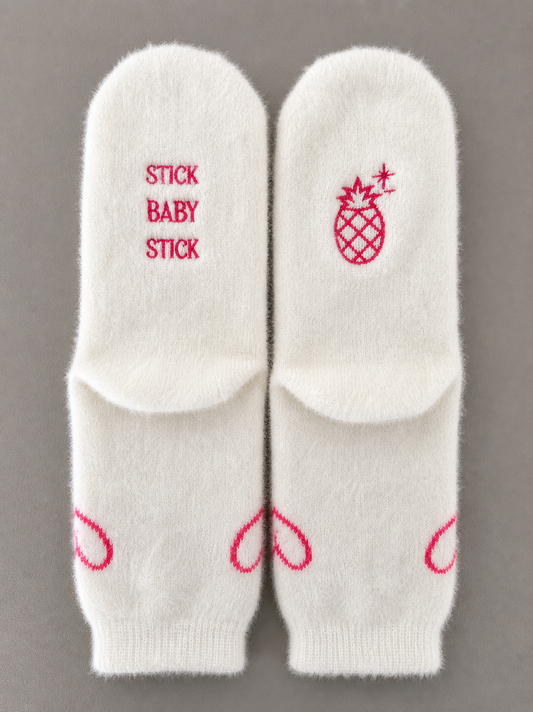 Calcetas "stick baby stick" color hueso